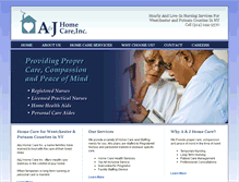 Tablet Screenshot of ajhomecare.com